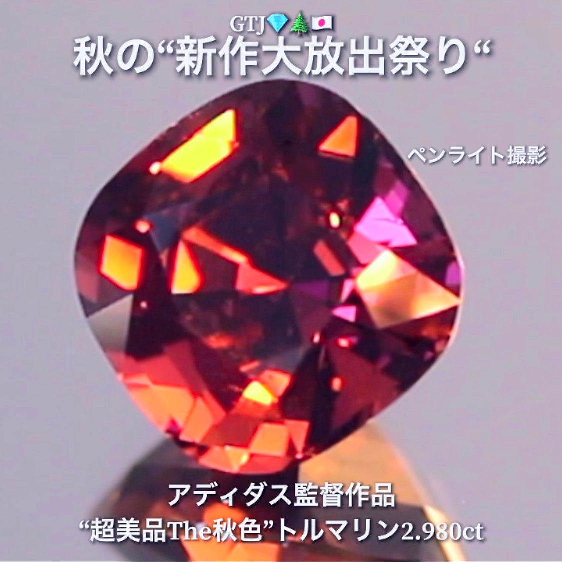 キタ〜っ!こちらはアディダス監督作品💎シベライト2.980ct✨10月は秋らしい“美色トルマリン”からスタートです♬秋の“新作大放出祭り🍁”