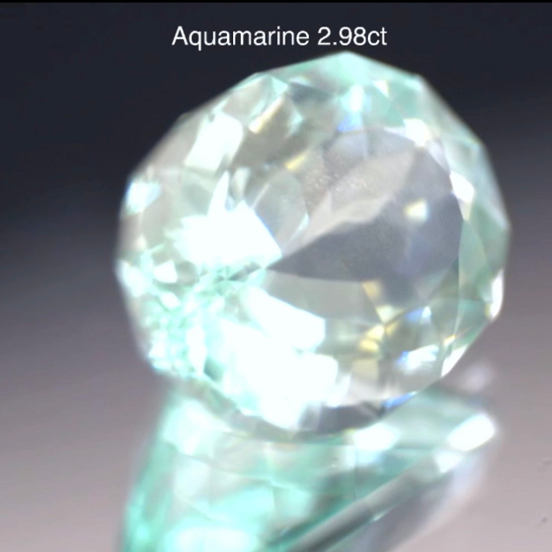 レアカラーミントグリーンベリル2.98ct🎵こちらは師匠作品✨これは傑作です👍