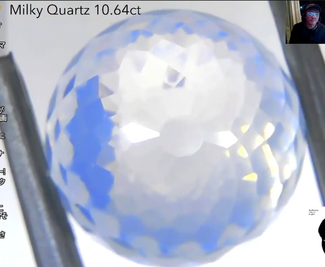 芸術的なミラーボールカット✨ミルキークォーツ 10.64ct 師匠作品💎