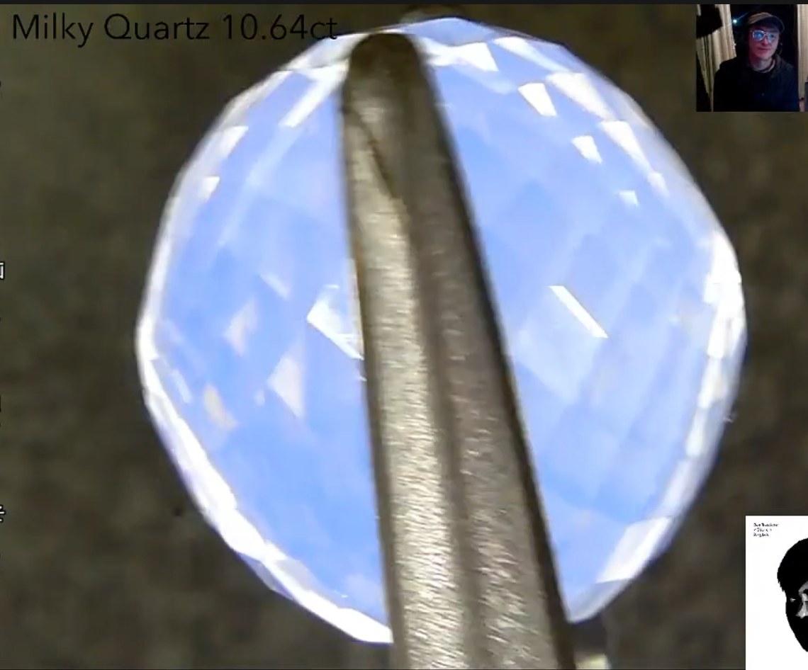 芸術的なミラーボールカット✨ミルキークォーツ 10.64ct 師匠作品💎