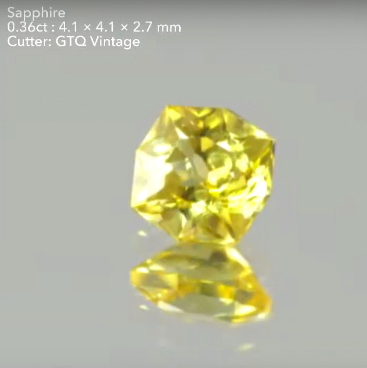 【SOLD OUT】色・輝き・カットが冴えるイエローサファイア0.36ct/GTQヴィンテージ作品★お問い合わせ1番乗り価格★