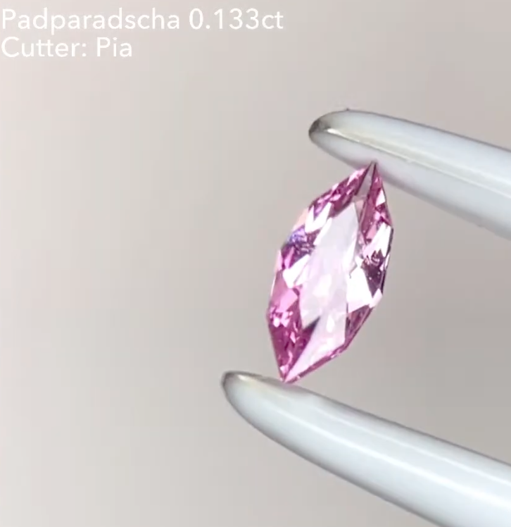 可憐なマーキスに花蓮なピンク🪷✨パパラチァサファイア0.133ct ピアッちゃん作品