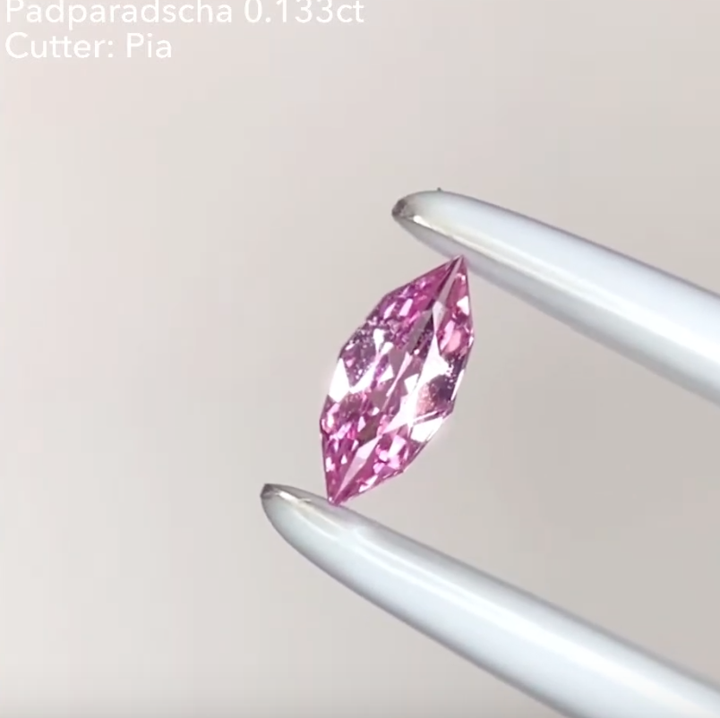可憐なマーキスに花蓮なピンク🪷✨パパラチァサファイア0.133ct ピアッちゃん作品