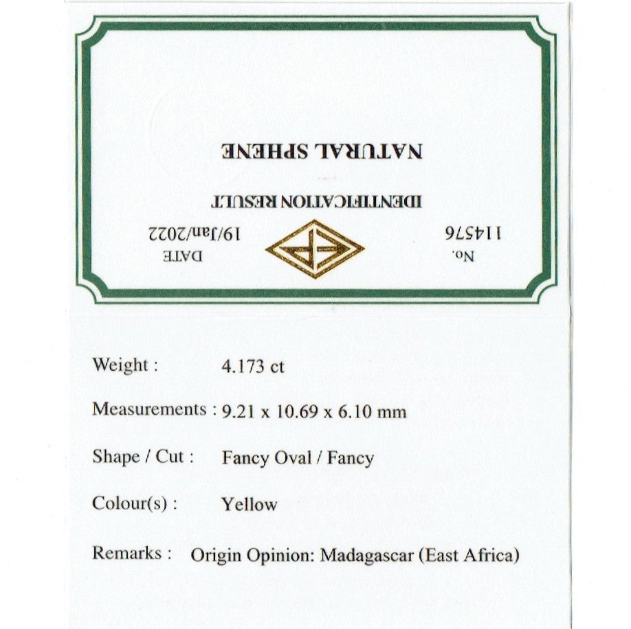 【SOLD OUT】パーフェクトスフェーン4.173ct💎ピアッちゃん作品✨