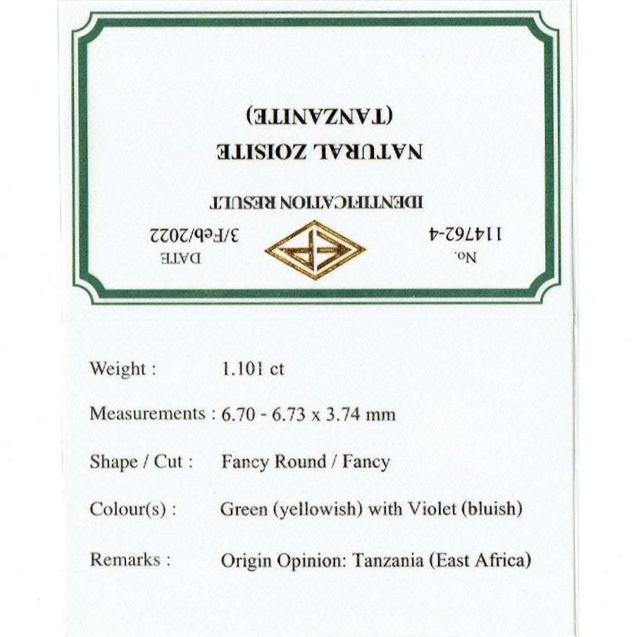 【SOLD OUT】非加熱ゾイサイト(タンザナイト)1.101ct💎ピアッちゃん作品✨