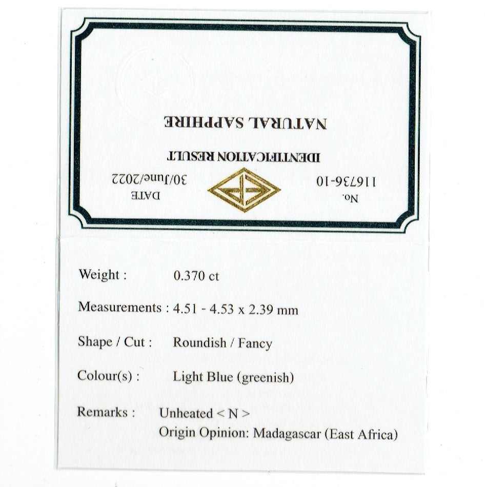 【お客さま専用⭐️】サファイアなのに十二角形ラウンド✨みずみずしい輝きの非加熱サファイア0.370ct✨ピアッちゃん作品【コランダム夏祭りスペシャル特価❗️】