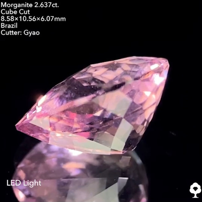 まさに桜の花びら🌸 魅惑的なぼってり全面キューブ✧ モルガナイト(ピンクベリル)2.637ct✨ゲオちゃん作品
