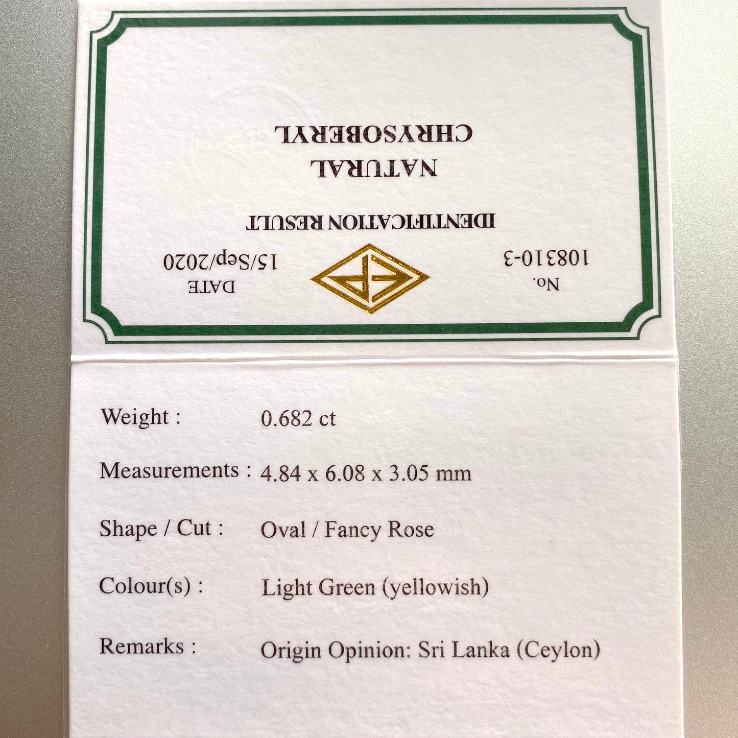 バナジウムクリソベリル0.682ct✨ピアっちゃん作品👌GTJ💎🌲🇯🇵秋の“新作大放出祭り🍁”期間中は特にお得な価格でご紹介します❗️