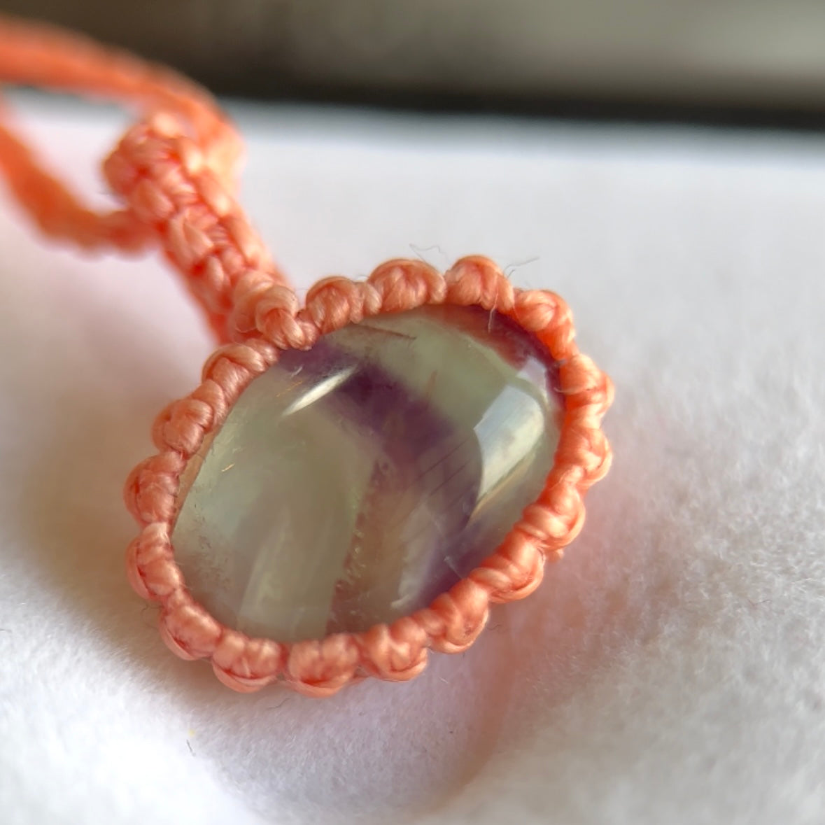 マクラメペンダント フローライト 6.58ct【watariさんマクラメ作品 】