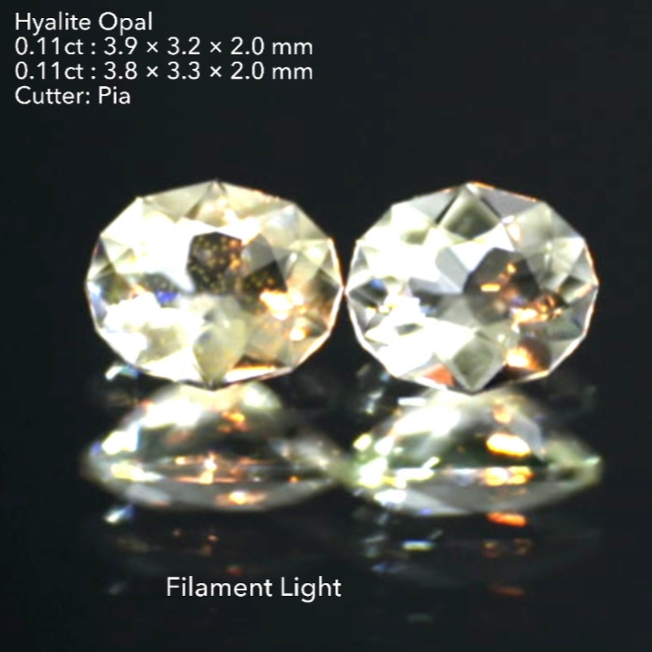 【貴重な2個セット】ファンシーカット仕上げのハイアライトオパール2個計0.22ct💎💎ピアッちゃん作品✨