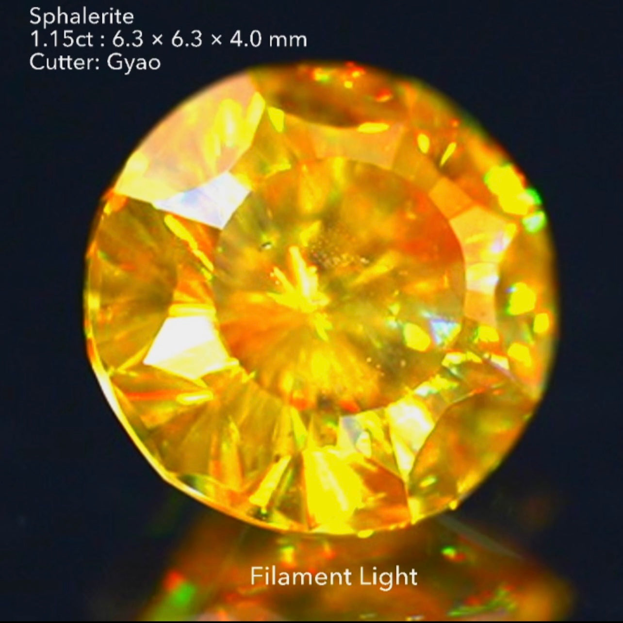 輝く太陽を独り占め☀️スファレライト1.15ct✨新コイン風カット👍ゲオちゃん作品