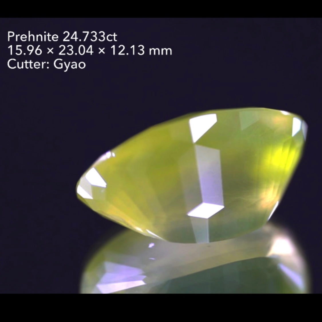 【SOLD OUT】傑作👏両面キューブの大粒イエロープレナイト24.733ct💎ゲオちゃん作品
