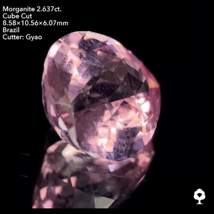 まさに桜の花びら🌸 魅惑的なぼってり全面キューブ✧ モルガナイト(ピンクベリル)2.637ct✨ゲオちゃん作品