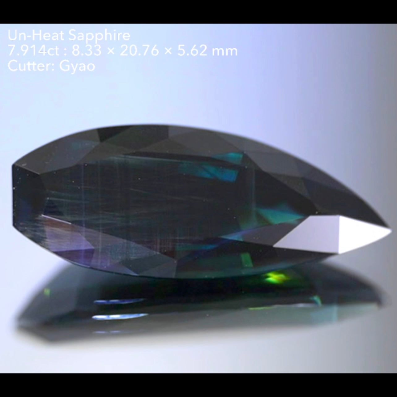 非加熱サファイア 7.914ct★金色に近いシーンも出るGTJ歴史の一つに残るサファイア通向けの逸品