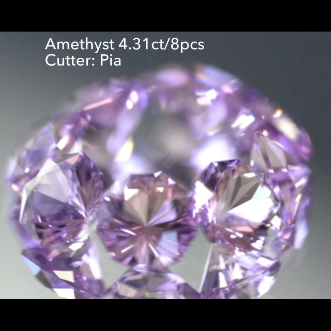 特別出品✨アメジスト3〜10角形の『多角形セット』8個で4.31ct💎ピアッちゃん作品👍 ブラックフライデー特価でご紹介です♪