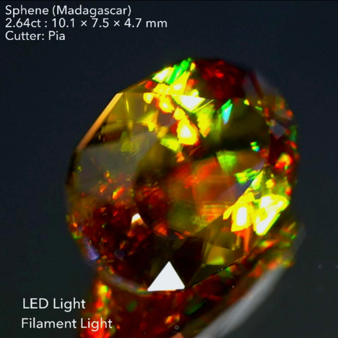 【ご当選者さま専用】渋い地色からの強烈ファイアー🌈マダガスカルスフェーン2.64ct✨💎ピアッちゃん作品