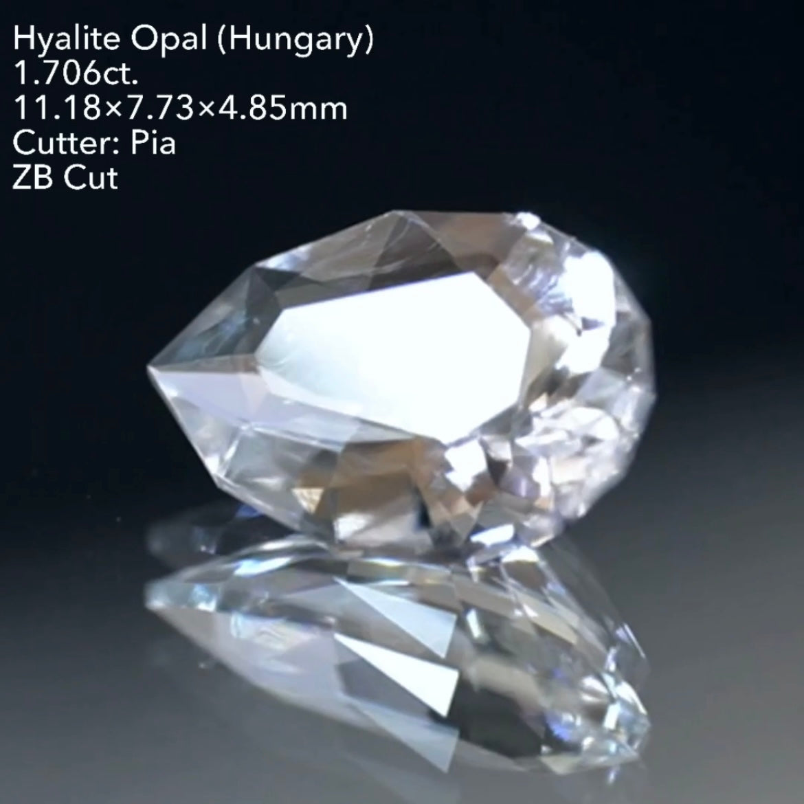 ペアシェイプZBカット★1.5ctアップの大粒!ハンガリー産ハイアライトオパール 1.706ct ★