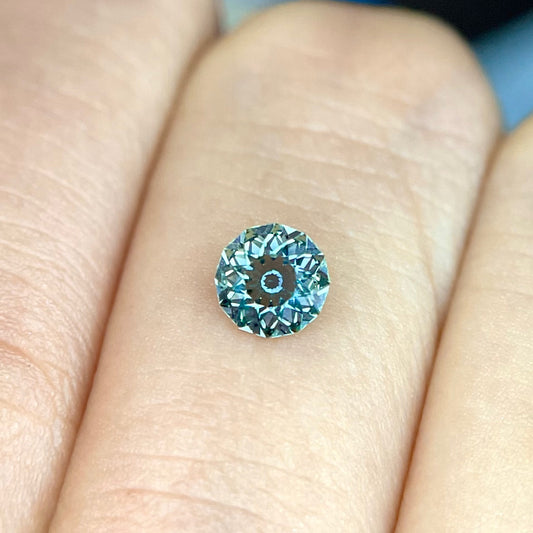 【お客さま専用⭐️】サファイアなのに十二角形ラウンド✨みずみずしい輝きの非加熱サファイア0.370ct✨ピアッちゃん作品【コランダム夏祭りスペシャル特価❗️】