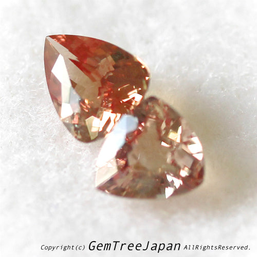 パパラのようなオレンジ系非加熱サファイア2個セット計0.88ct💕お家時間を楽しく💕“ステイホームオークション”でご紹介です❗️