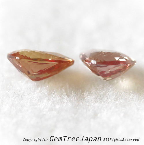パパラのようなオレンジ系非加熱サファイア2個セット計0.88ct💕お家時間を楽しく💕“ステイホームオークション”でご紹介です❗️