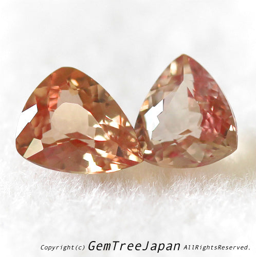 パパラのようなオレンジ系非加熱サファイア2個セット計0.88ct💕お家時間を楽しく💕“ステイホームオークション”でご紹介です❗️