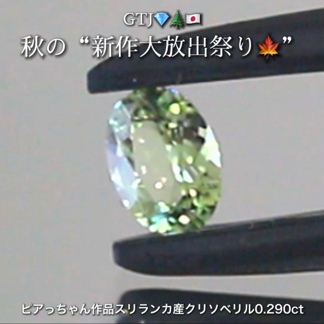 バナジウムクリソベリル0.290ct✨ピアっちゃん作品👌GTJ💎🌲🇯🇵秋の“新作大放出祭り🍁”こちらはナント❗️オークションでご紹介します😲本日「22時00分終了」となります⏰