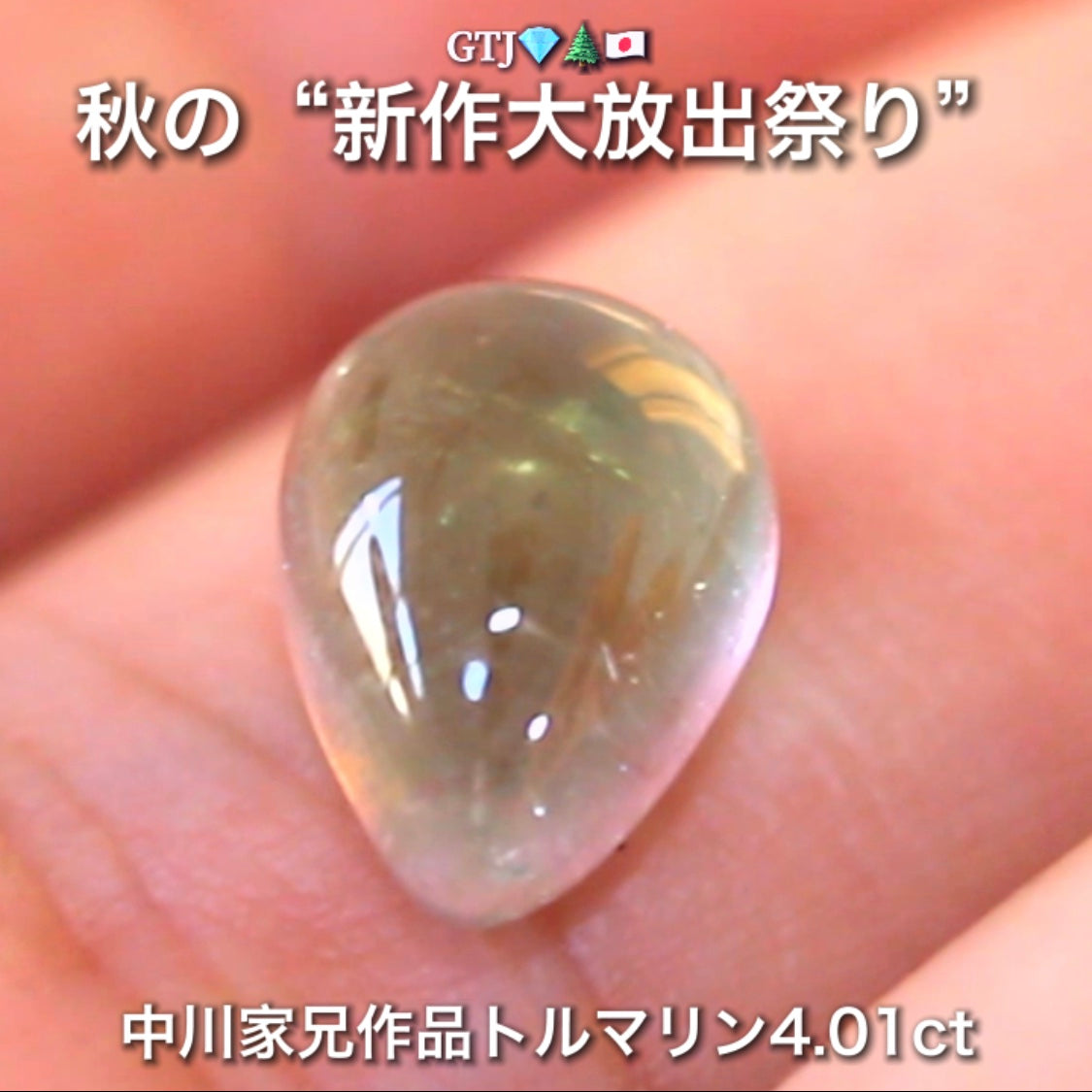 つるぴかウォーターメロン4.01ct🍉楽しいトルマリン特集💎✨こちらはGemTreeAuctionでご紹介で〜す♬秋の“新作大放出祭り🍁”こちらは本日21:00終了です⏰