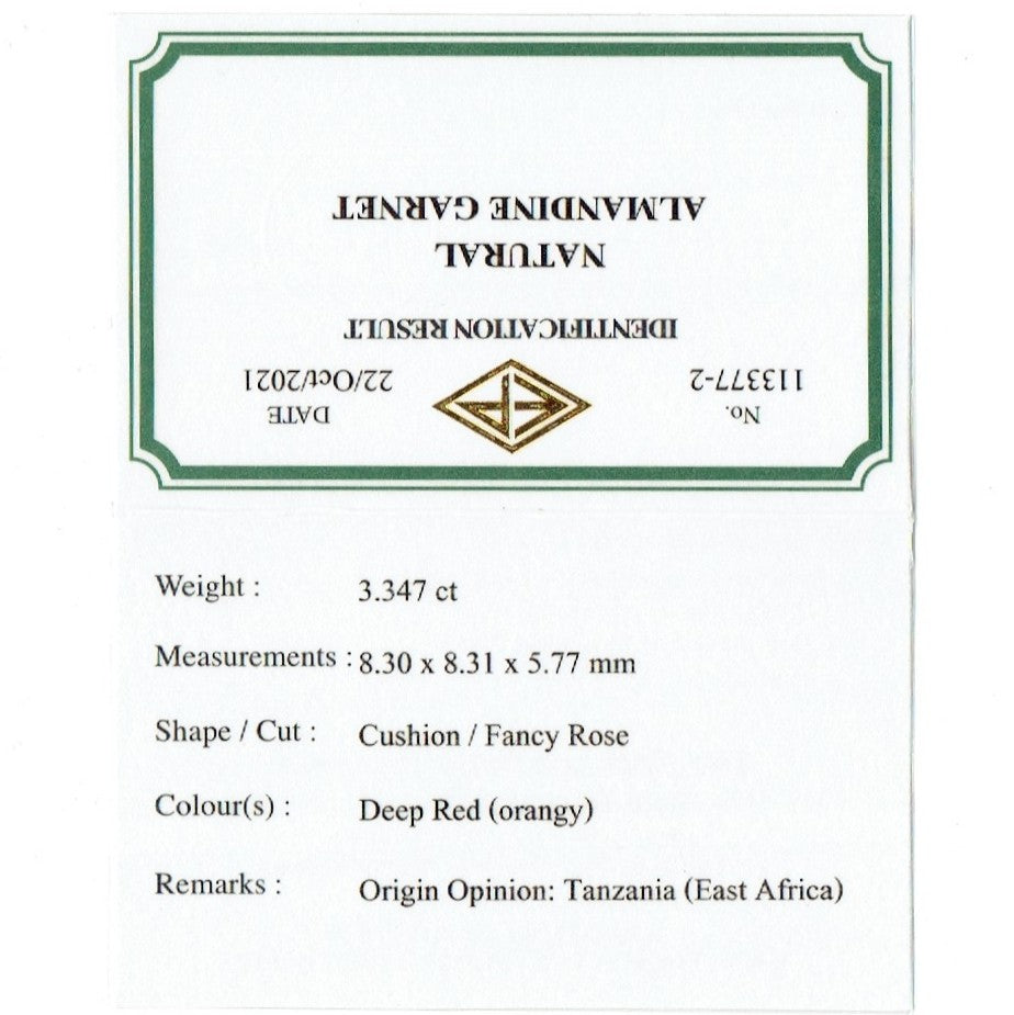 【SOLD OUT】濃厚レッド&美カット✨アルマンディンガーネット3.347ct💎ピアッちゃん作品✨お問合せ一番乗り特価でご紹介です♪