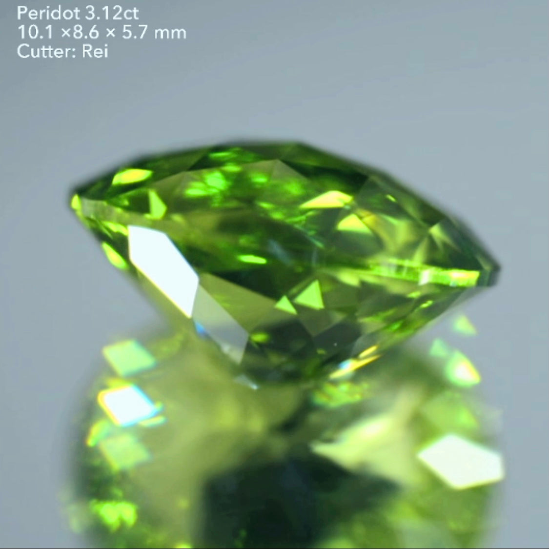 細かい三角が見事に煌めき✨ローズカットペリドット3.12ct💎レイちゃん作品👍今なら『クーポン or ZB』のご利用もOK❗️