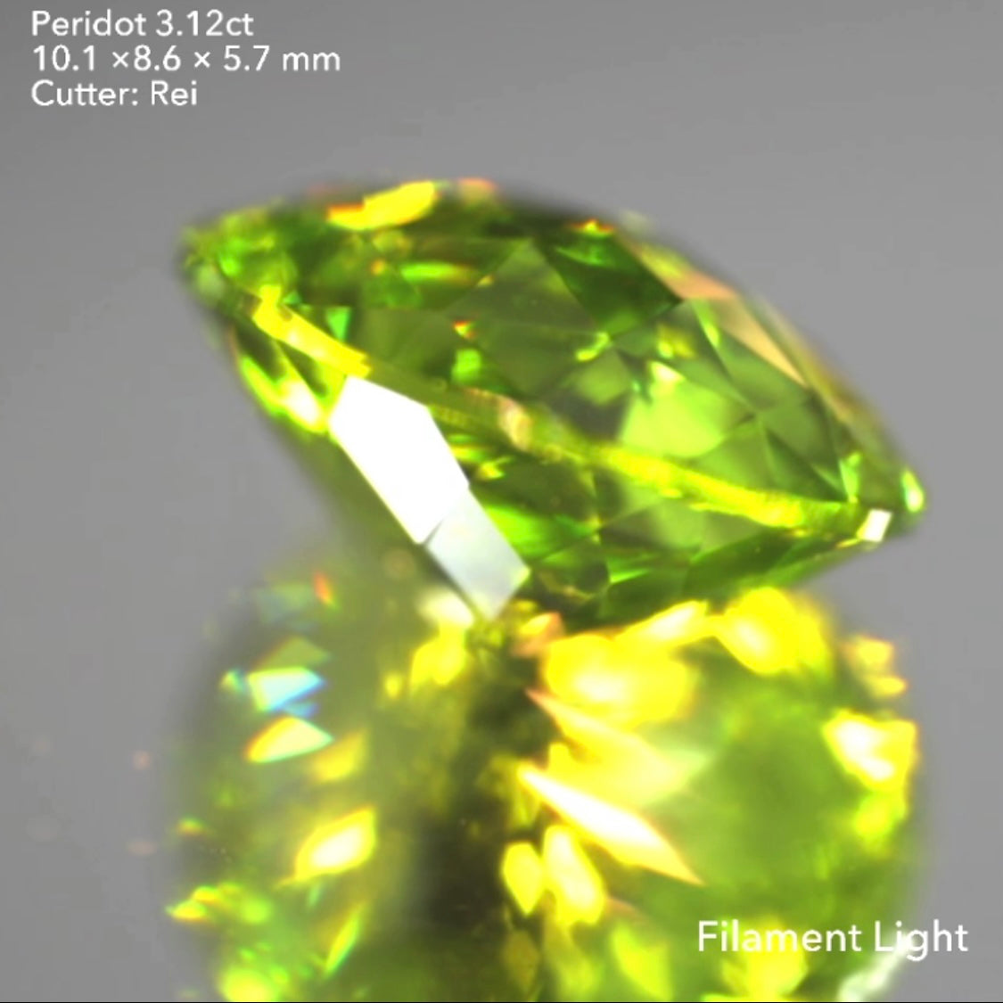 細かい三角が見事に煌めき✨ローズカットペリドット3.12ct💎レイちゃん作品👍今なら『クーポン or ZB』のご利用もOK❗️