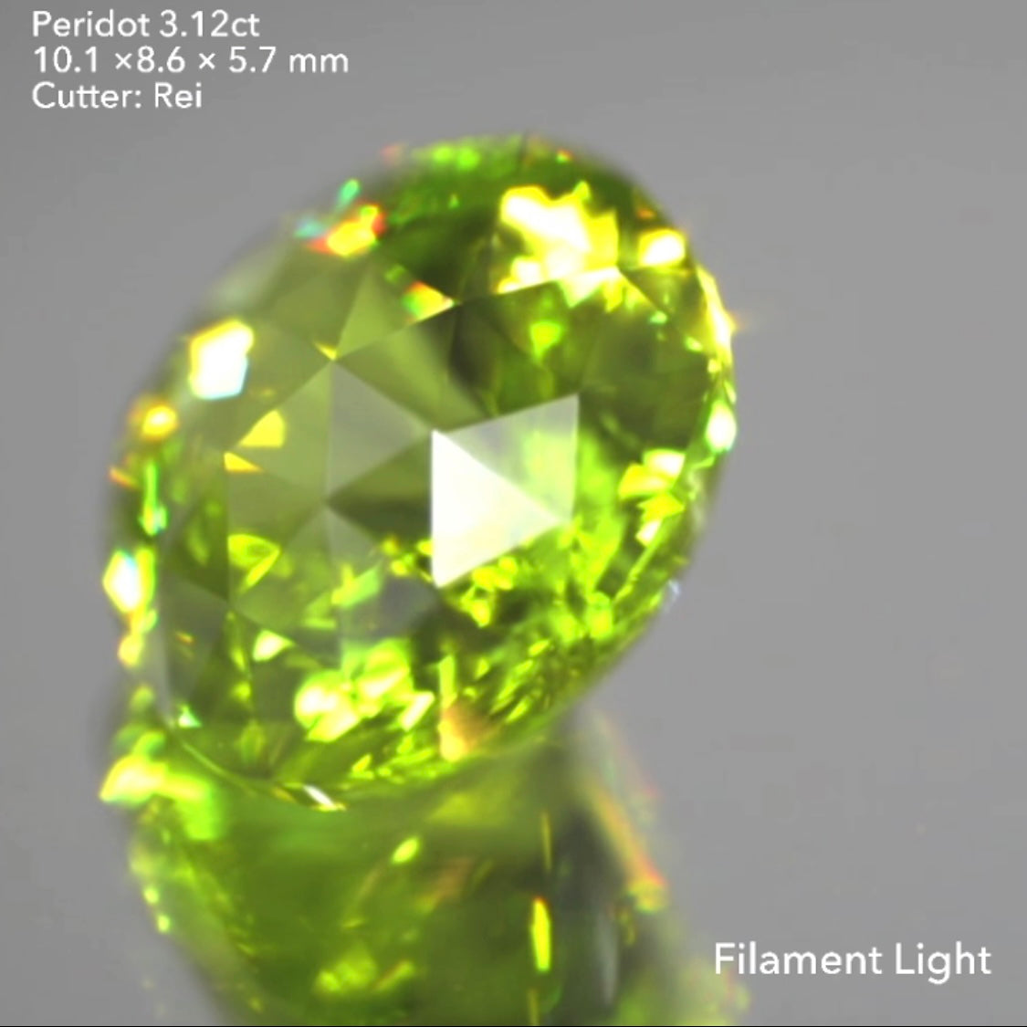 細かい三角が見事に煌めき✨ローズカットペリドット3.12ct💎レイちゃん作品👍今なら『クーポン or ZB』のご利用もOK❗️