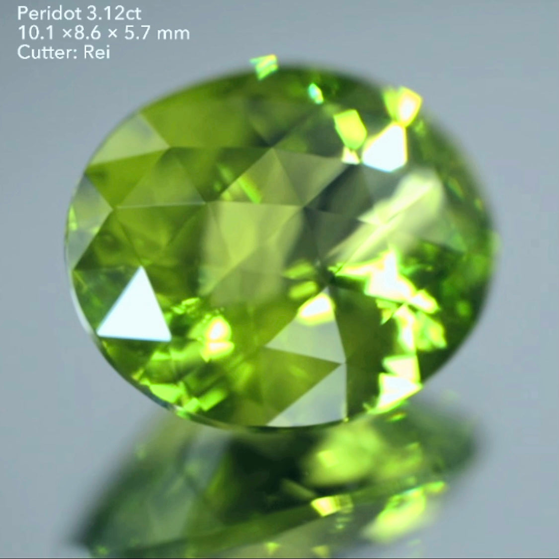 細かい三角が見事に煌めき✨ローズカットペリドット3.12ct💎レイちゃん作品👍今なら『クーポン or ZB』のご利用もOK❗️