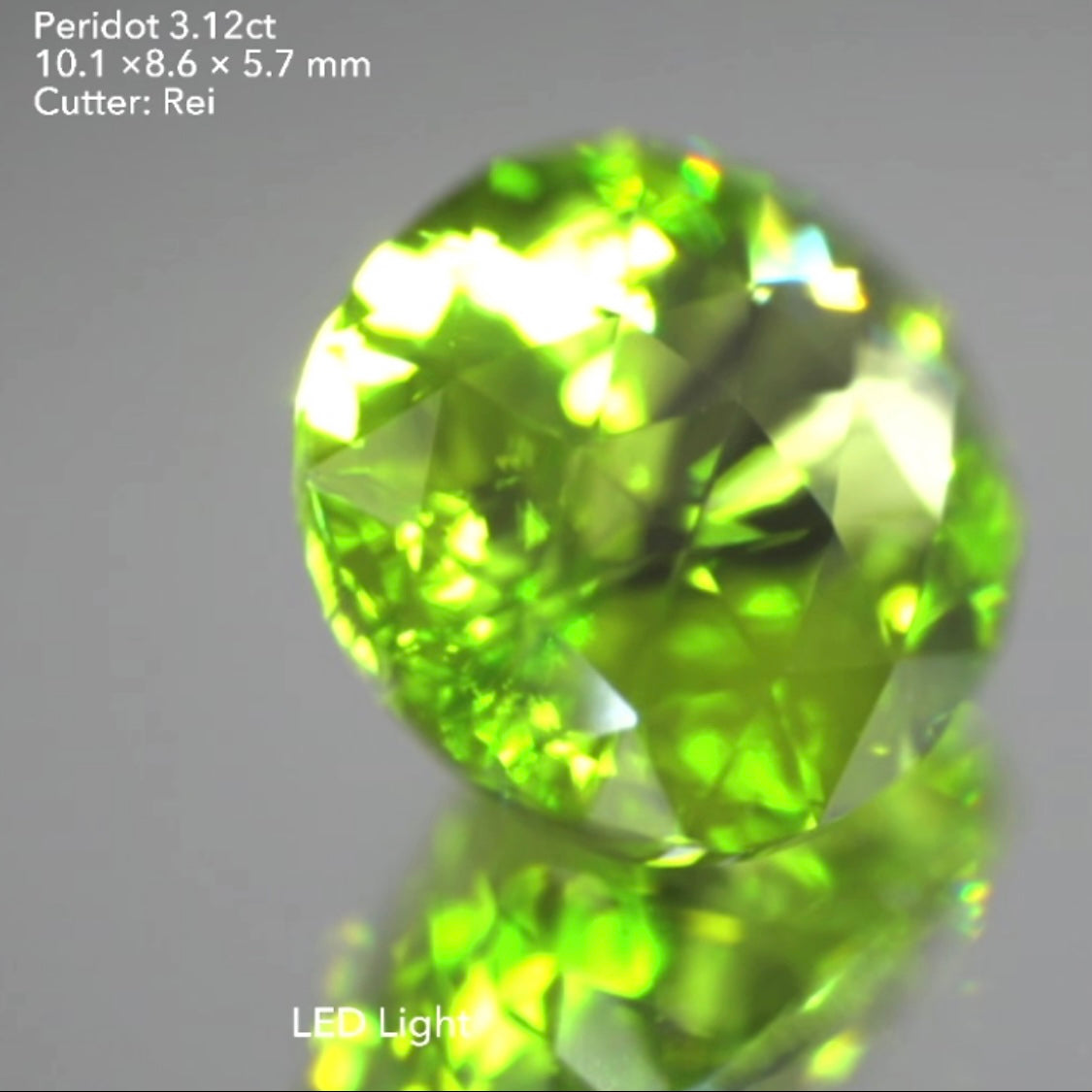 細かい三角が見事に煌めき✨ローズカットペリドット3.12ct💎レイちゃん作品👍今なら『クーポン or ZB』のご利用もOK❗️