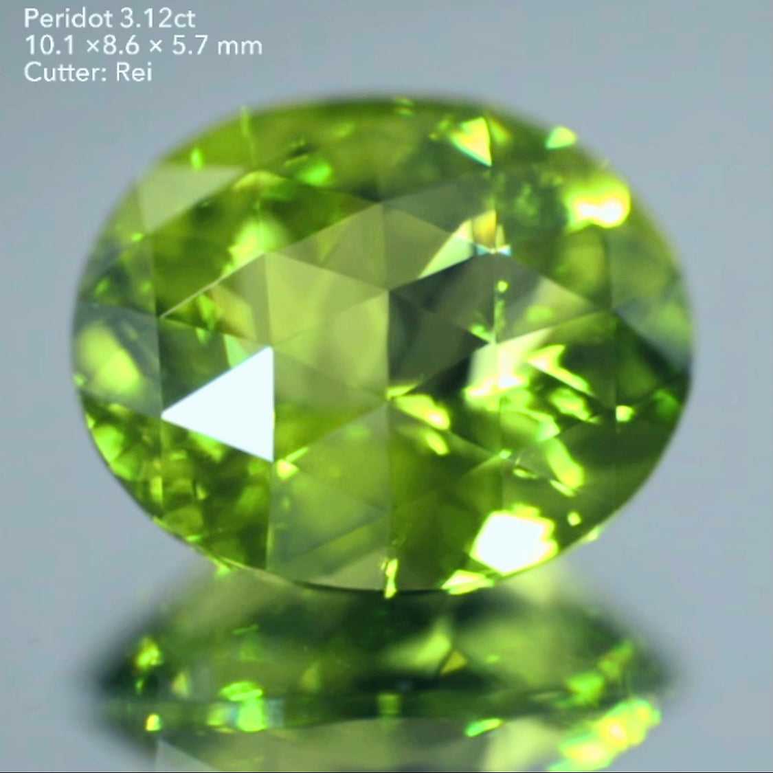 細かい三角が見事に煌めき✨ローズカットペリドット3.12ct💎レイちゃん作品👍今なら『クーポン or ZB』のご利用もOK❗️
