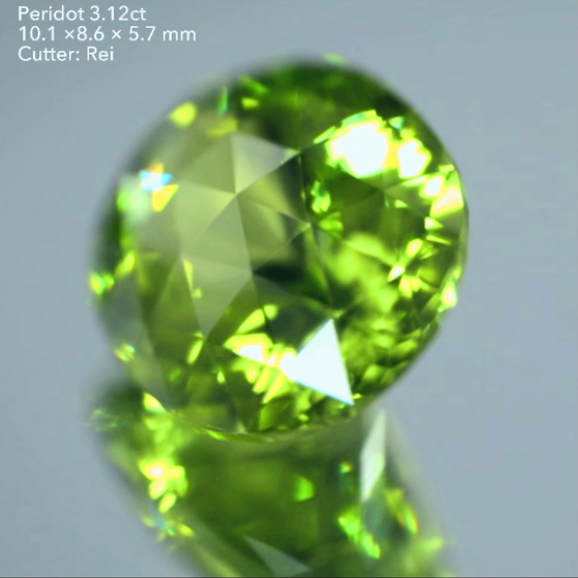 細かい三角が見事に煌めき✨ローズカットペリドット3.12ct💎レイちゃん作品👍今なら『クーポン or ZB』のご利用もOK❗️
