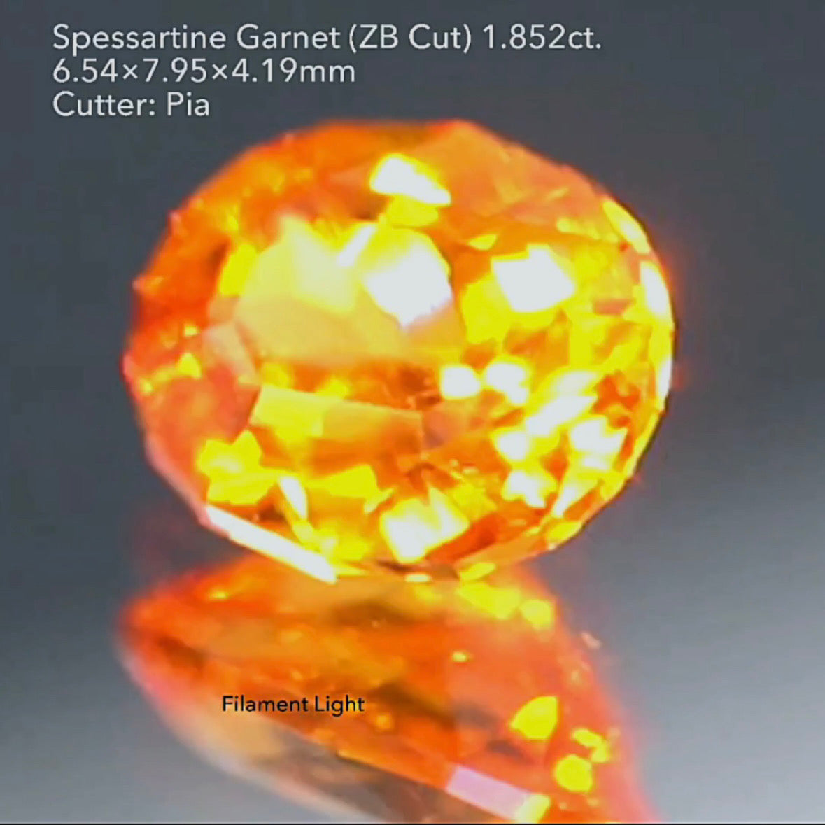 暗みナシ!鮮やかなマンダリンカラー🍊スペサタイトガーネット 1.852ct ZBカット ピアッちゃん作品