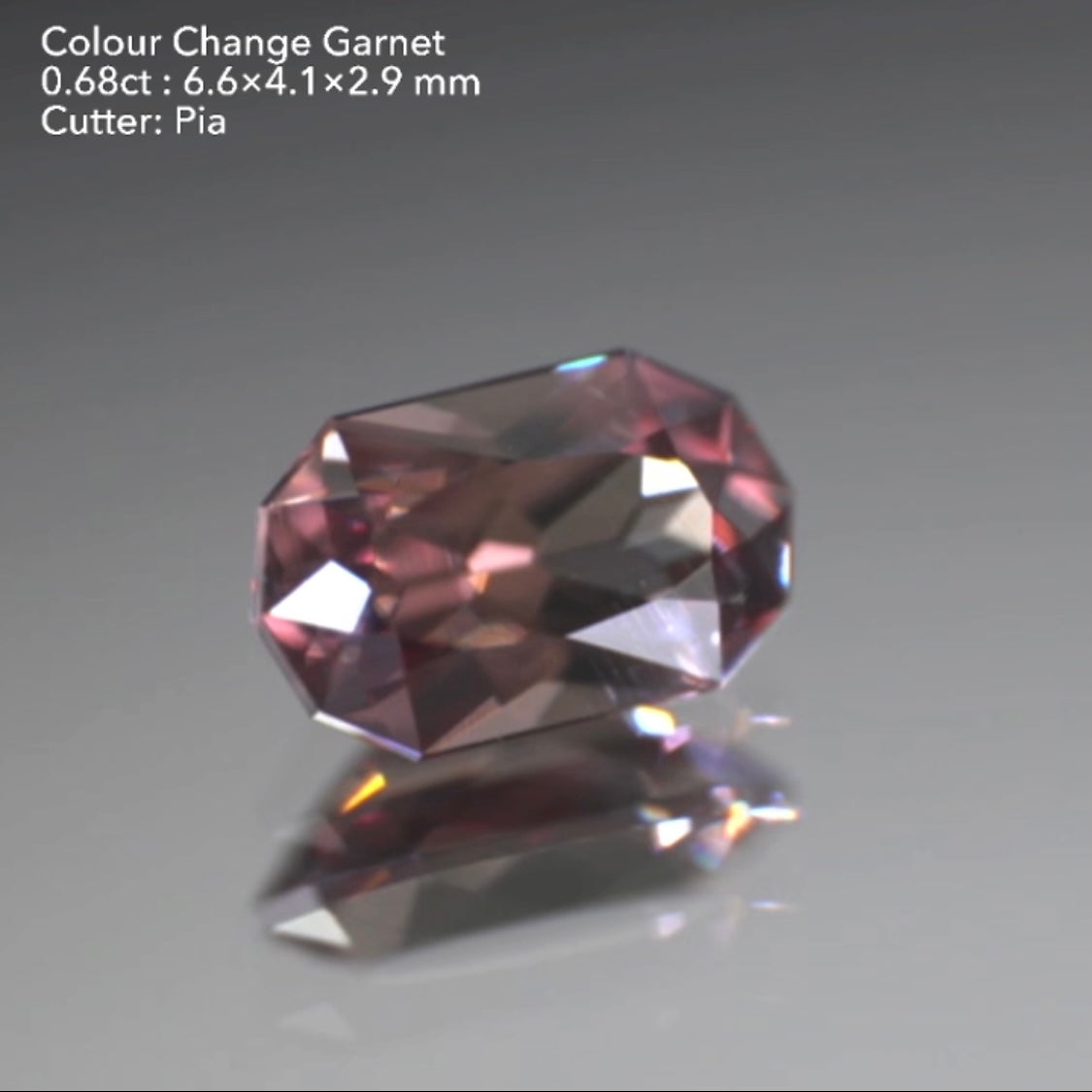 カプセルっぽい10角形✨カラーチェンジガーネット0.68ct💎ピアッちゃん作品