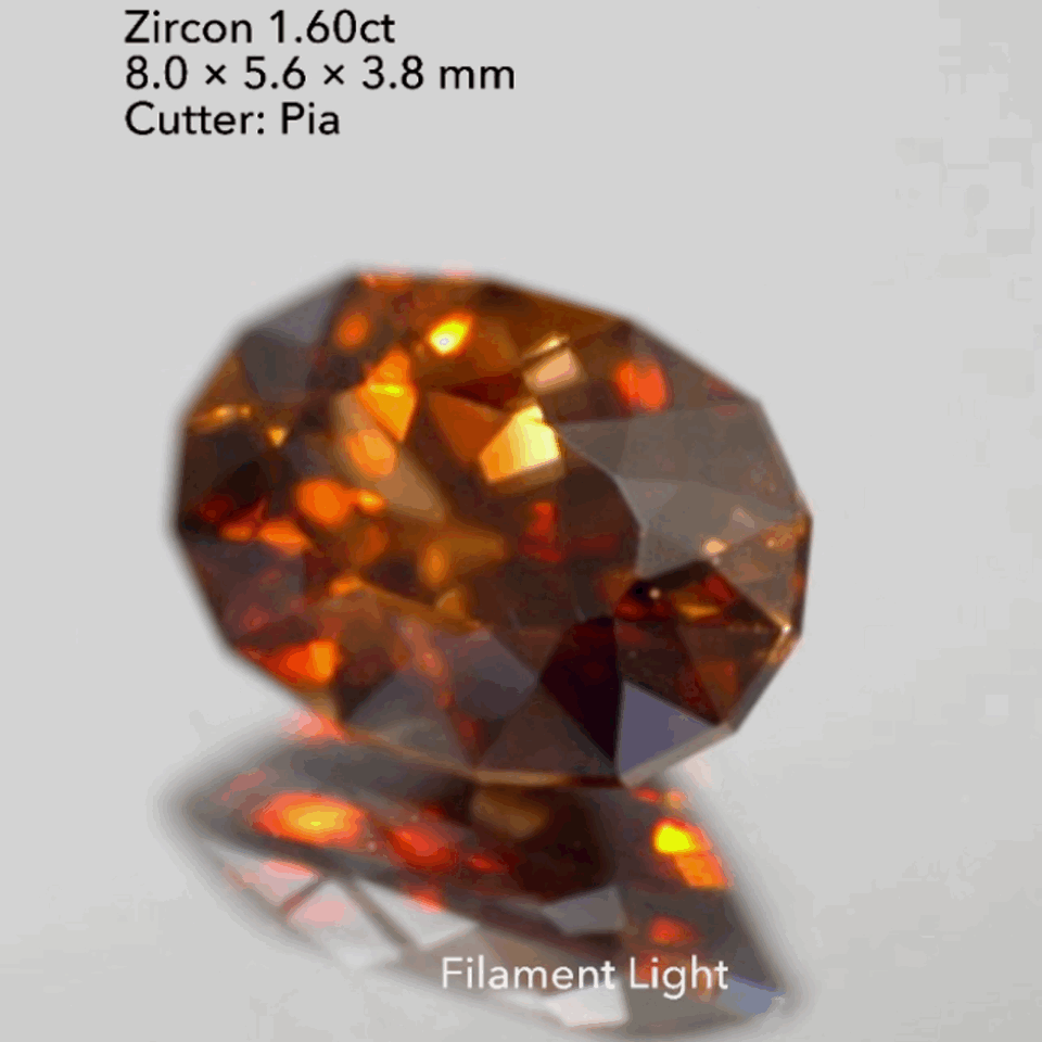 煌めくチョコレートカラー✨ファンシーオーバルジルコン1.60ct💎ピアッちゃん作品👍GTJ名物【HPオークション】こちらはクーポンはごめんなさい🙏