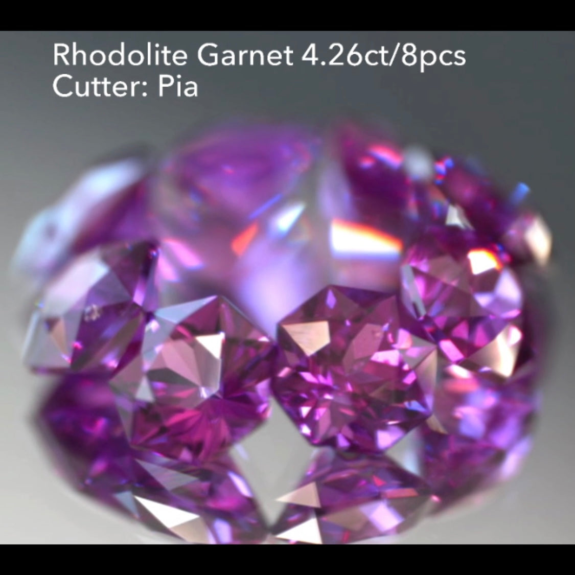 【SOLD OUT】特別出品✨ロードライトガーネット3〜10角形の『多角形セット』8個で4.26ct💎ピアッちゃん作品👍