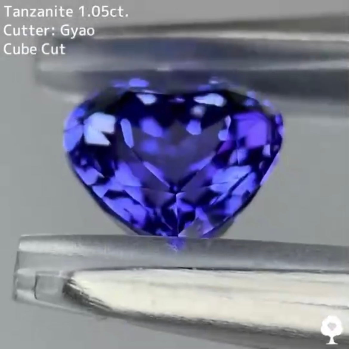 お手本のような美シェイプの美色ハート★タンザナイト 1.05ct ゲオちゃん【Cube cut】
