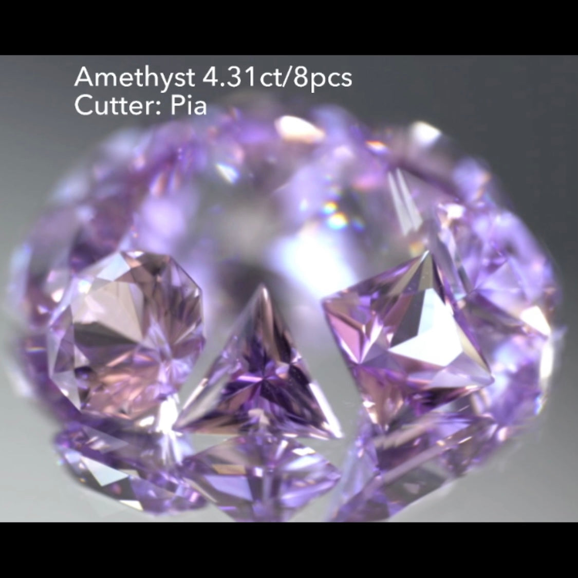 特別出品✨アメジスト3〜10角形の『多角形セット』8個で4.31ct💎ピアッちゃん作品👍 ブラックフライデー特価でご紹介です♪