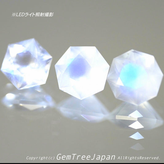 【3個セット✨】ムーンストーン6.7.8角形計1.99ct💎ピアッちゃん作品