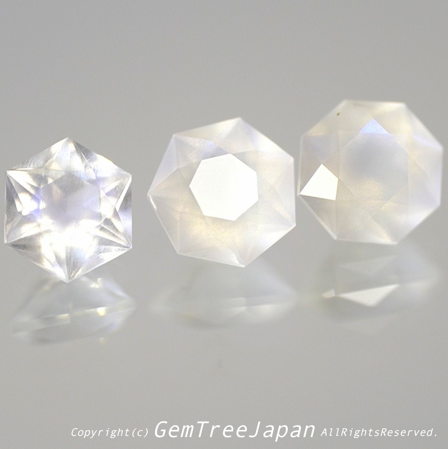 【3個セット✨】ムーンストーン6.7.8角形計1.99ct💎ピアッちゃん作品