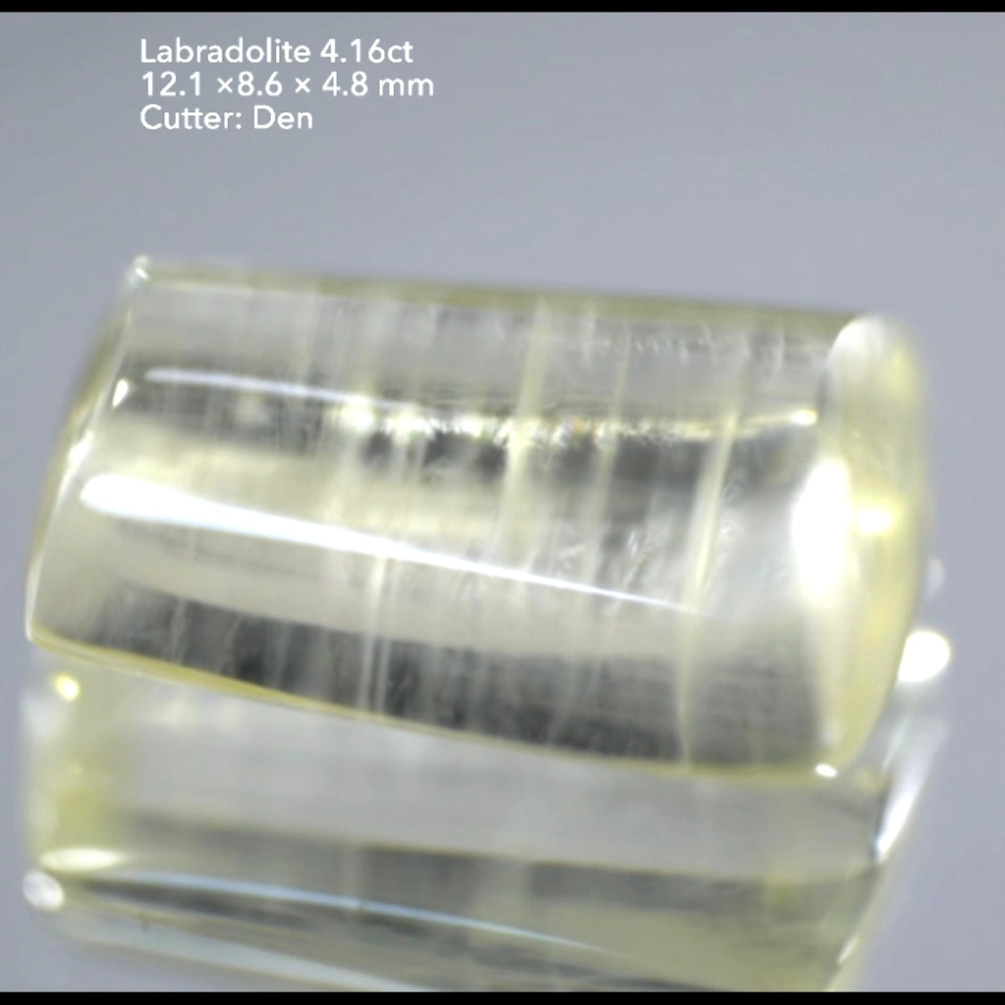 縞模様インクルージョンが印象的ラブラドライト4.16ct★デンちゃん(社長)作品👍GTJ名物【HPオークション】こちらはクーポンはごめんなさい🙏