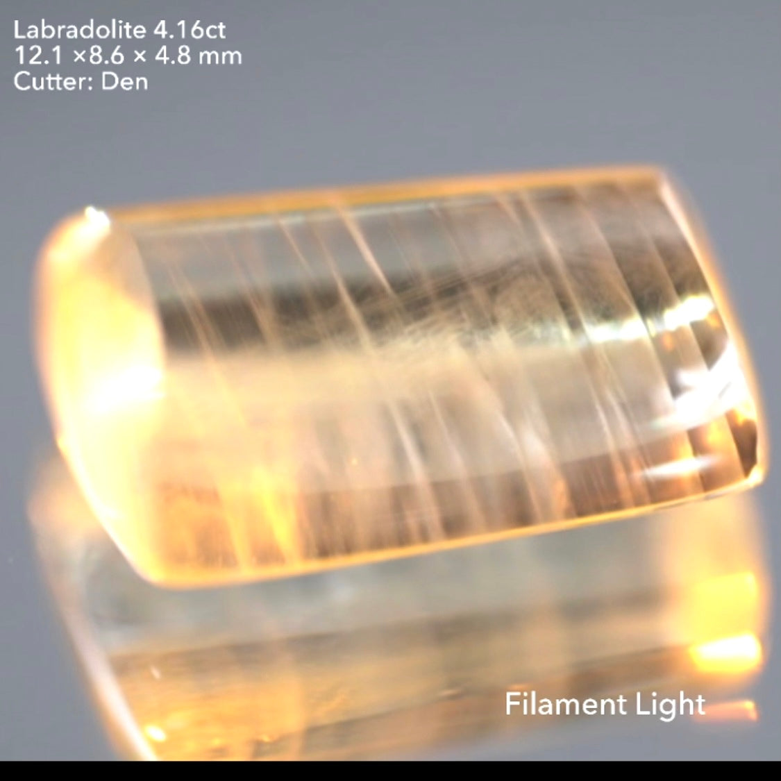 縞模様インクルージョンが印象的ラブラドライト4.16ct★デンちゃん(社長)作品👍GTJ名物【HPオークション】こちらはクーポンはごめんなさい🙏