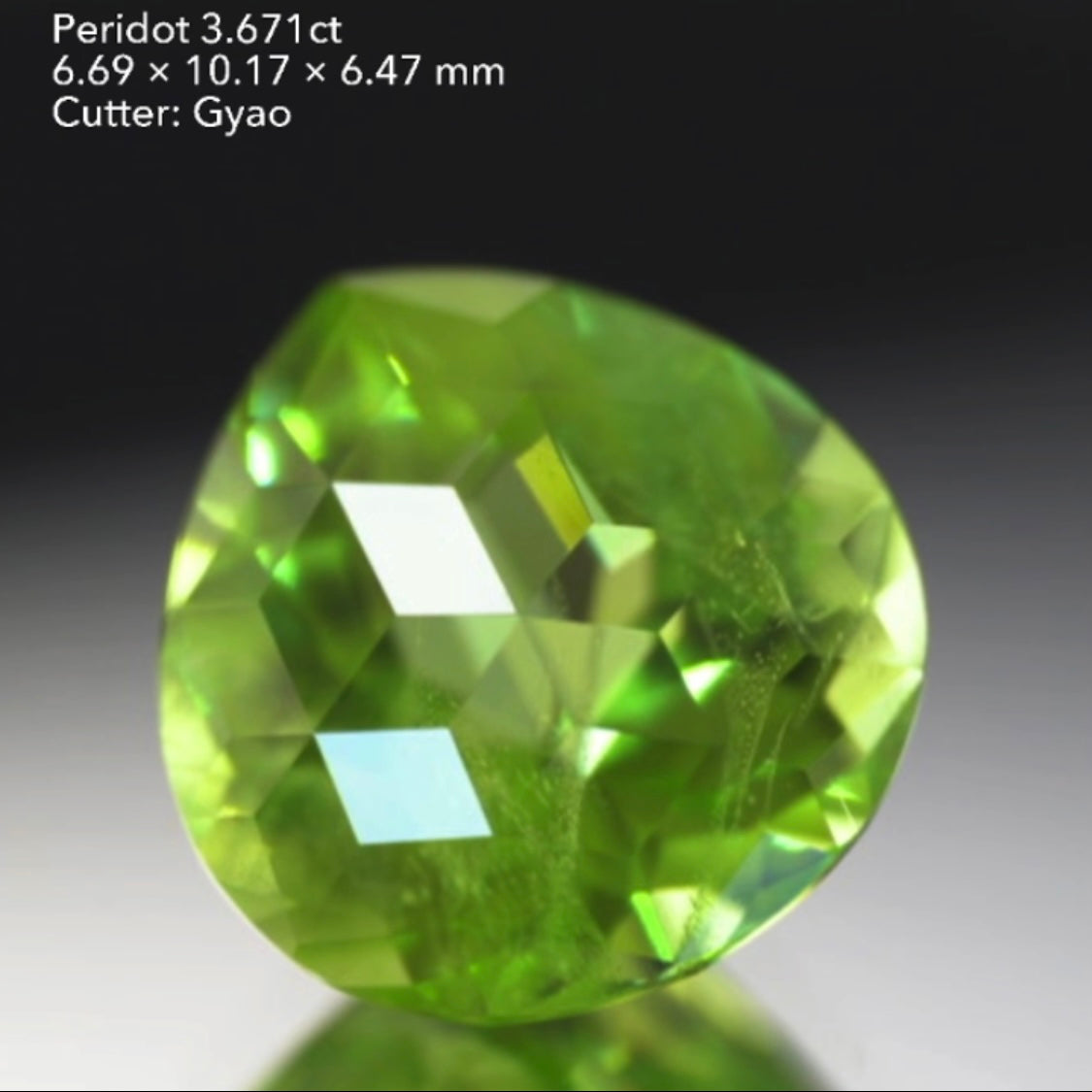 【SOLD OUT】キューブスターを施した可愛いマロン型ペリドット3.671ct/ゲオちゃん作品★お問い合わせ1番乗り価格★