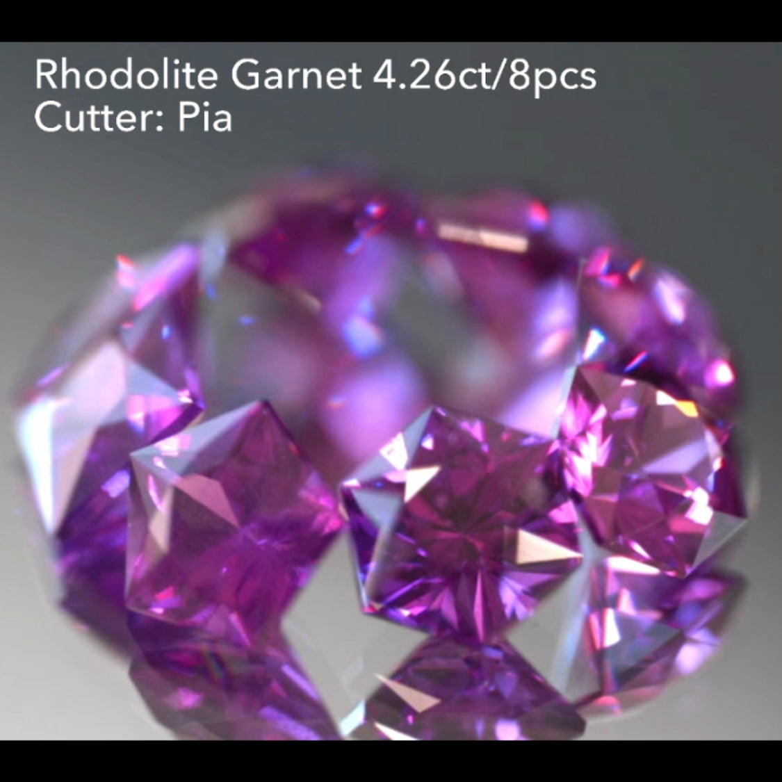【SOLD OUT】特別出品✨ロードライトガーネット3〜10角形の『多角形セット』8個で4.26ct💎ピアッちゃん作品👍