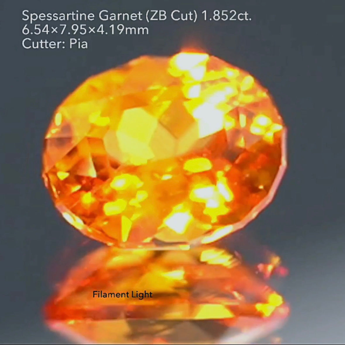 暗みナシ!鮮やかなマンダリンカラー🍊スペサタイトガーネット 1.852ct ZBカット ピアッちゃん作品