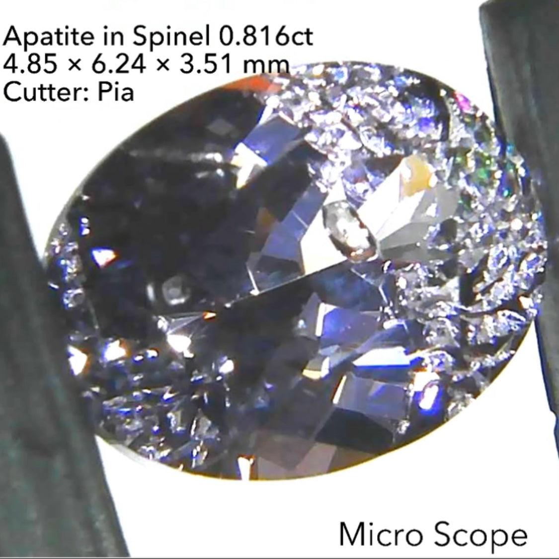 【SOLD OUT】カットもインクルもキラッキラ✨アパタイトinスピネル0.816ct💎ピアッちゃん作品