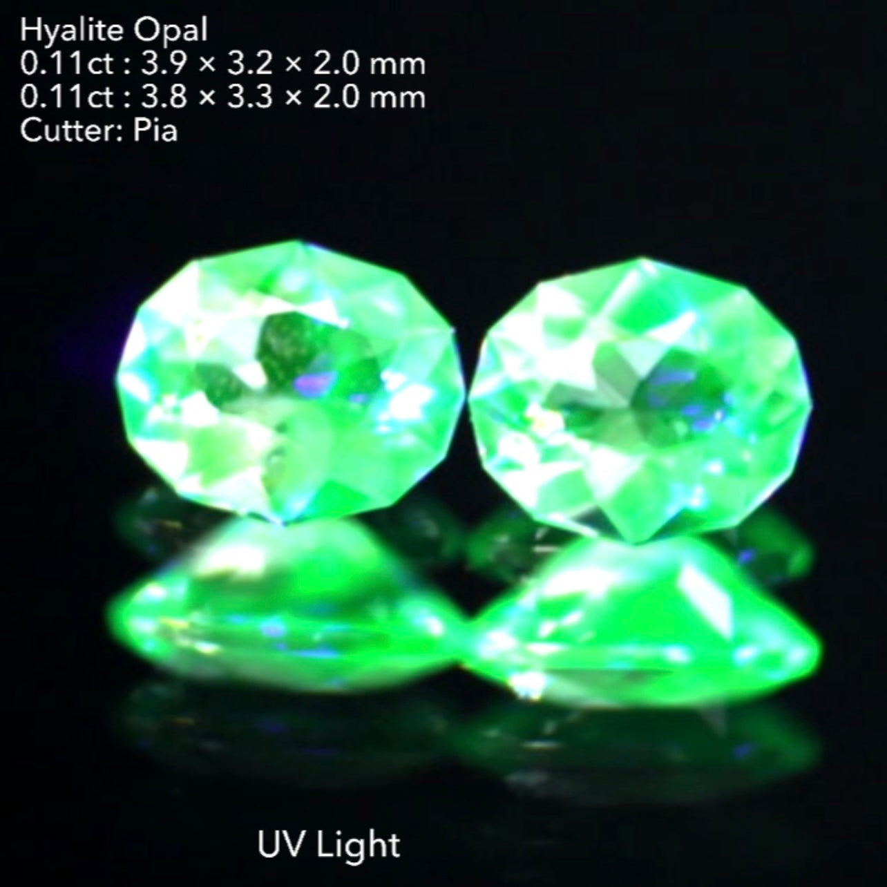 【貴重な2個セット】ファンシーカット仕上げのハイアライトオパール2個計0.22ct💎💎ピアッちゃん作品✨